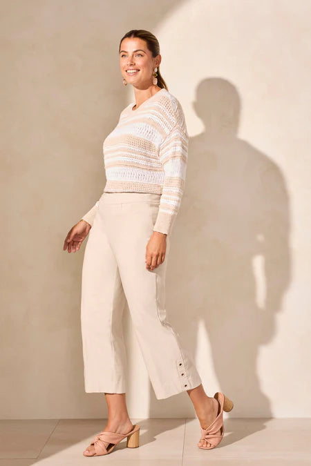FLATTEN IT PULL-ON CAPRI WITH EYELETS "FRENCHOAK"
