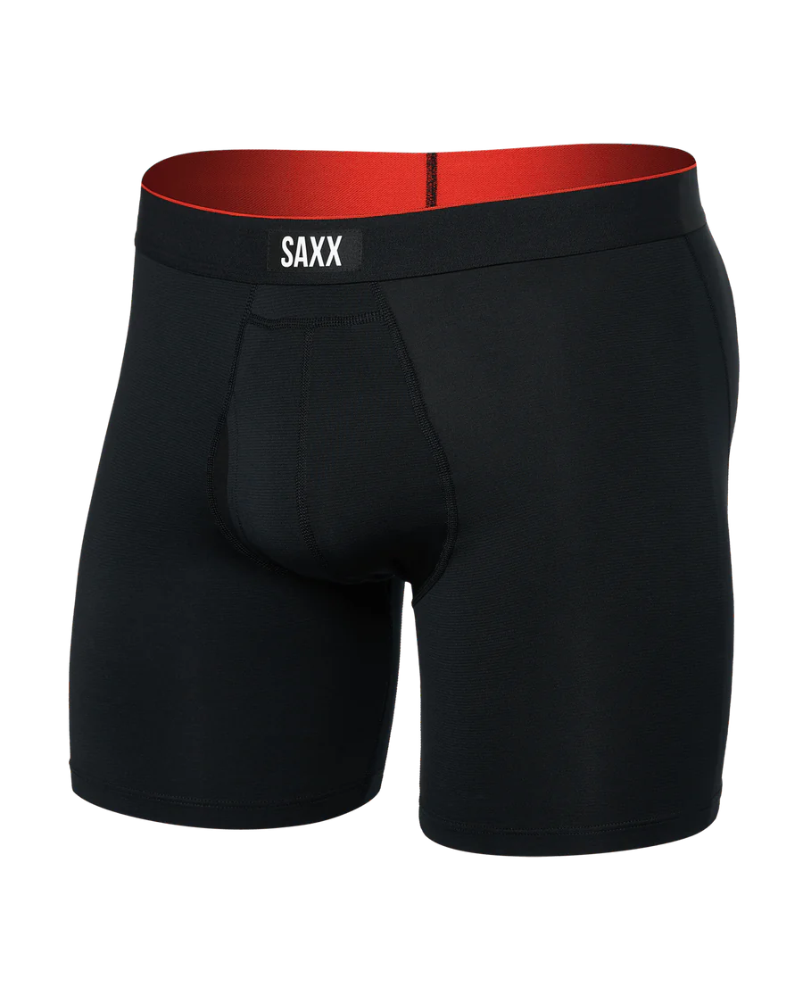 MULTI-SPORT MESH PERFORMANCE BOXER BRIEF 6" "BLACK"