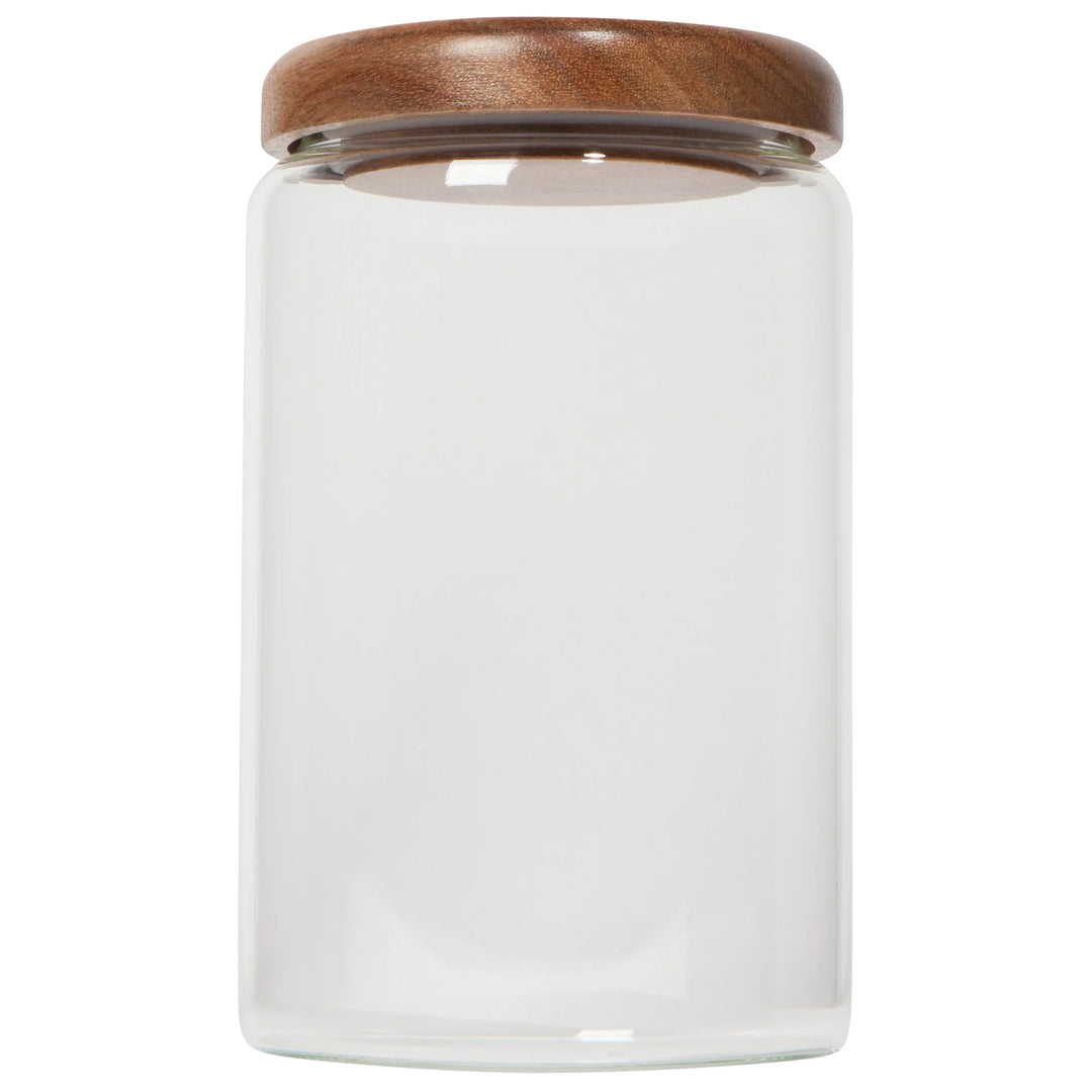 GLASS JAR WITH ACACIA WOOD LID - MEDIUM 32 OZ