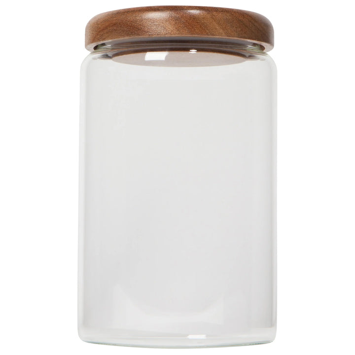 GLASS JAR WITH ACACIA WOOD LID - MEDIUM 32 OZ