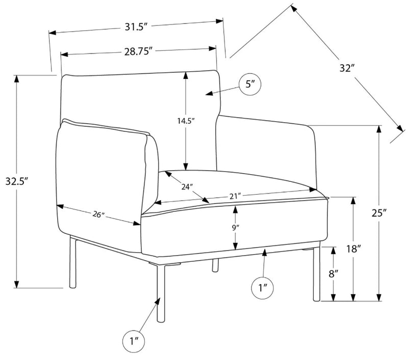 ACCENT CHAIR "BEIGE"