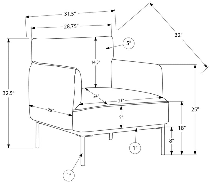 ACCENT CHAIR "BEIGE"