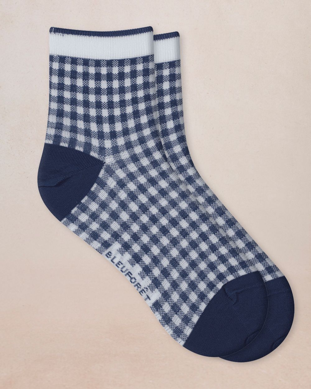 GINGHAM SCOTTISH YARN SHORT SOCKS "ADMIRAL"