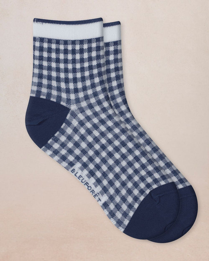 GINGHAM SCOTTISH YARN SHORT SOCKS "ADMIRAL"