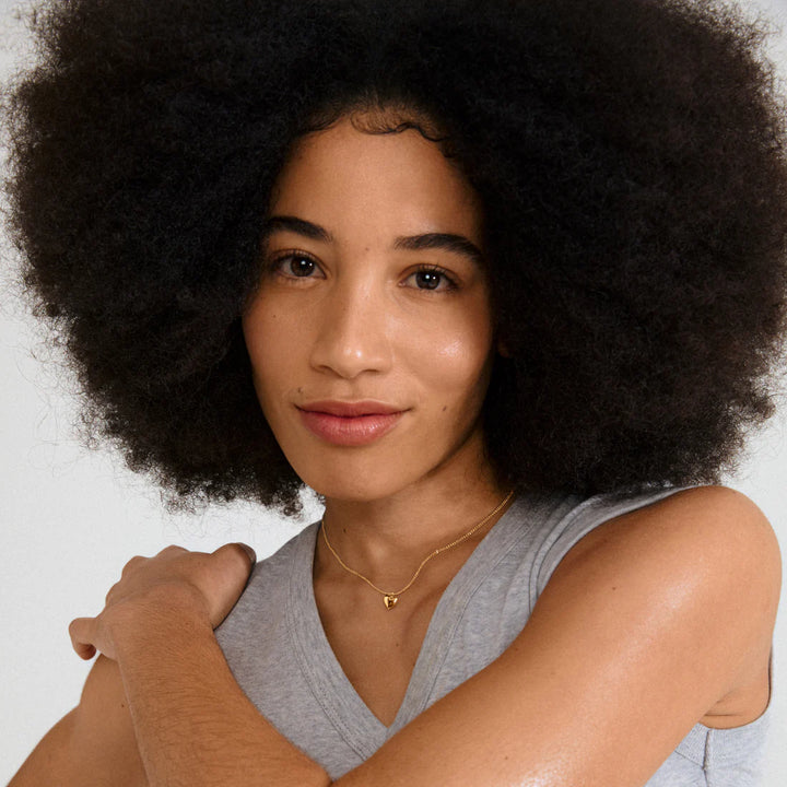 ALAIA RECYCLED TINY HEART PENDANT NECKLACE "GOLD-PLATED"