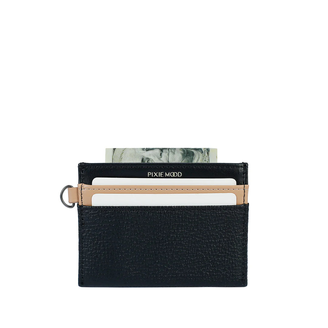 PIXIE MOOD ALEX CARD HOLDER - BLACK PEBBLED
