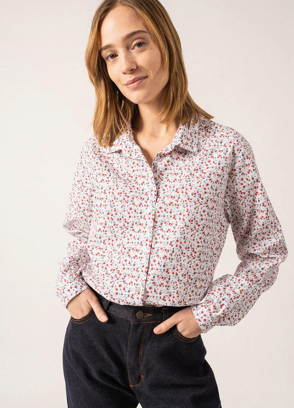 ALICIA PRINTED COTTON BLOUSE