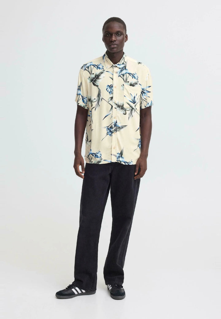 BHAMELO FLORAL SHIRT "OYSTER GREY"