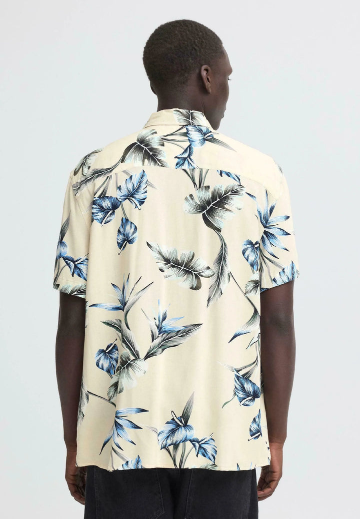 BHAMELO FLORAL SHIRT "OYSTER GREY"