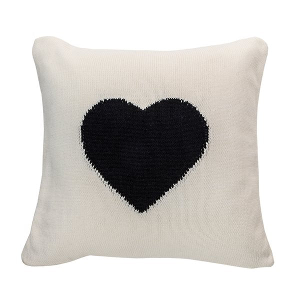 AMOROSSO BLACK HEART DECORATIVE PILLOW 20X20