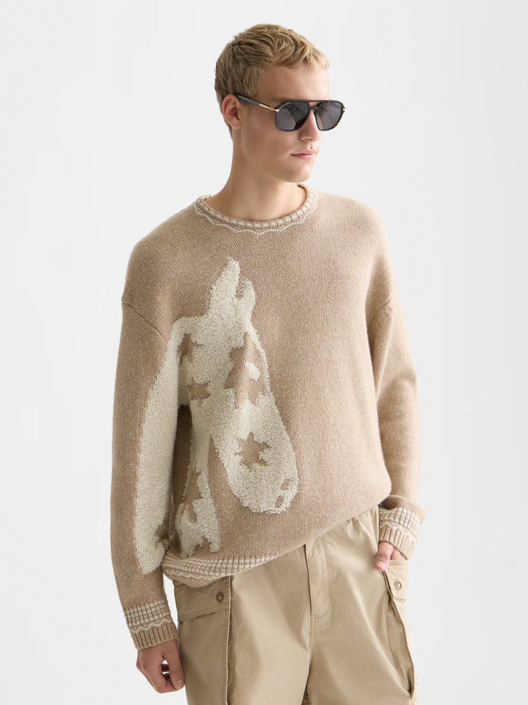 LOOSE-FIT JACQUARD PULLOVER "AMPHORA"