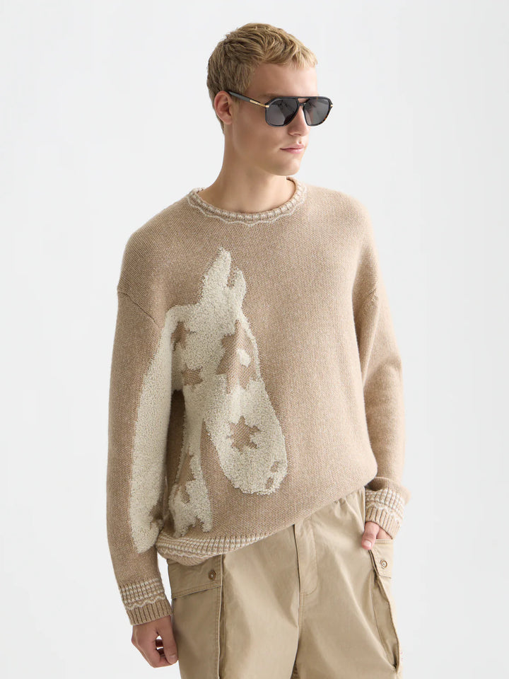 LOOSE-FIT JACQUARD PULLOVER "AMPHORA"