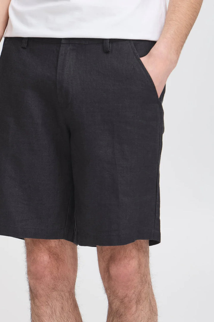 CFPANDRUP LINEN SHORTS "DARK NAVY"