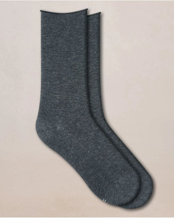 ROLL-TOP PURE COTTON SOCKS "ANTHRACITE"