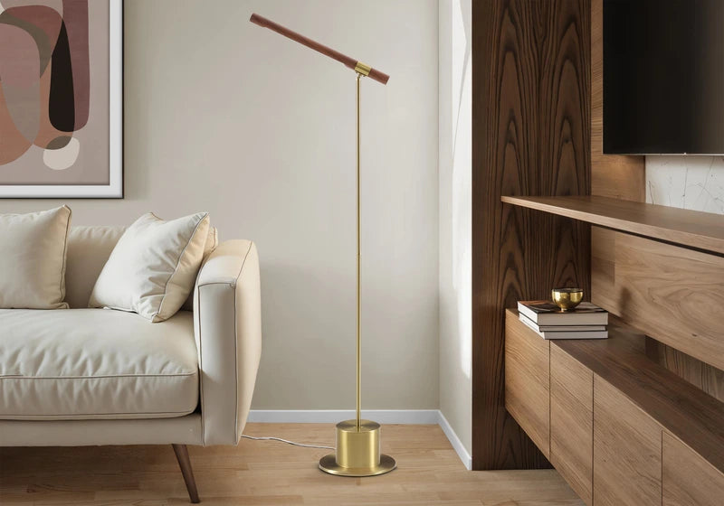 ANTIQUE BRASS FLOOR LAMP 52-65"