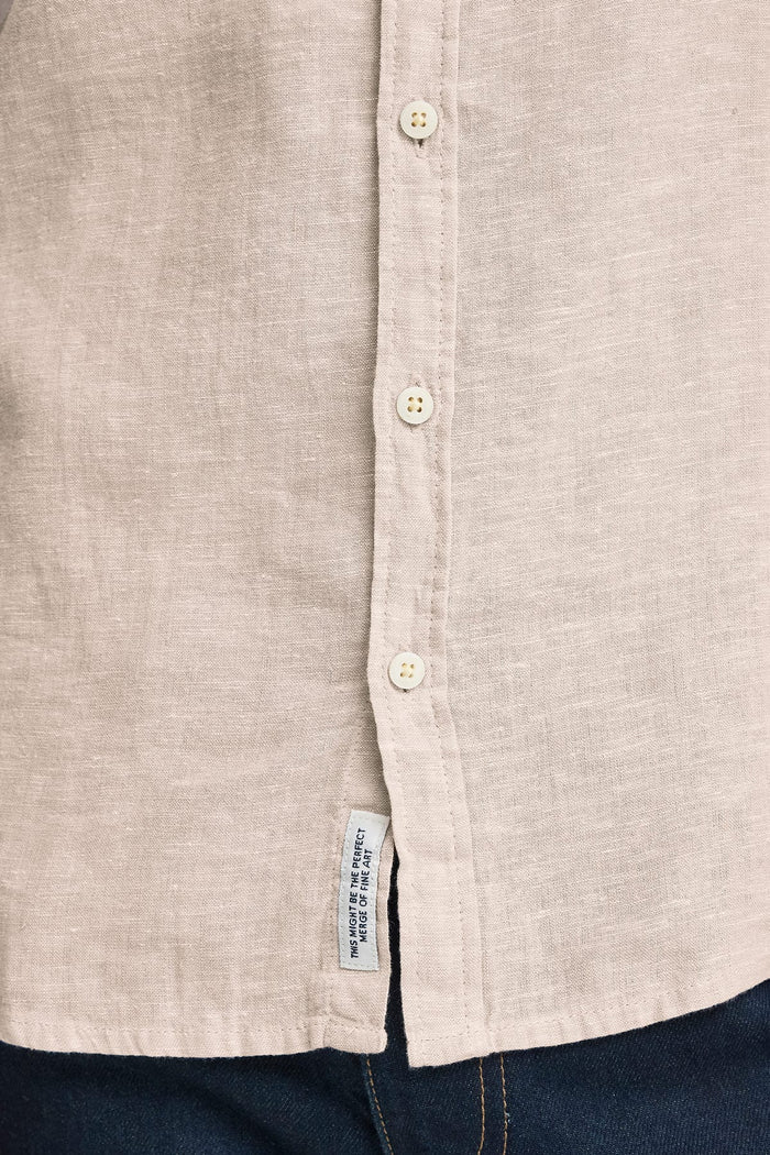 CFANTON BD LS LINEN SHIRT "PLAZA TAUPE MELANGE"
