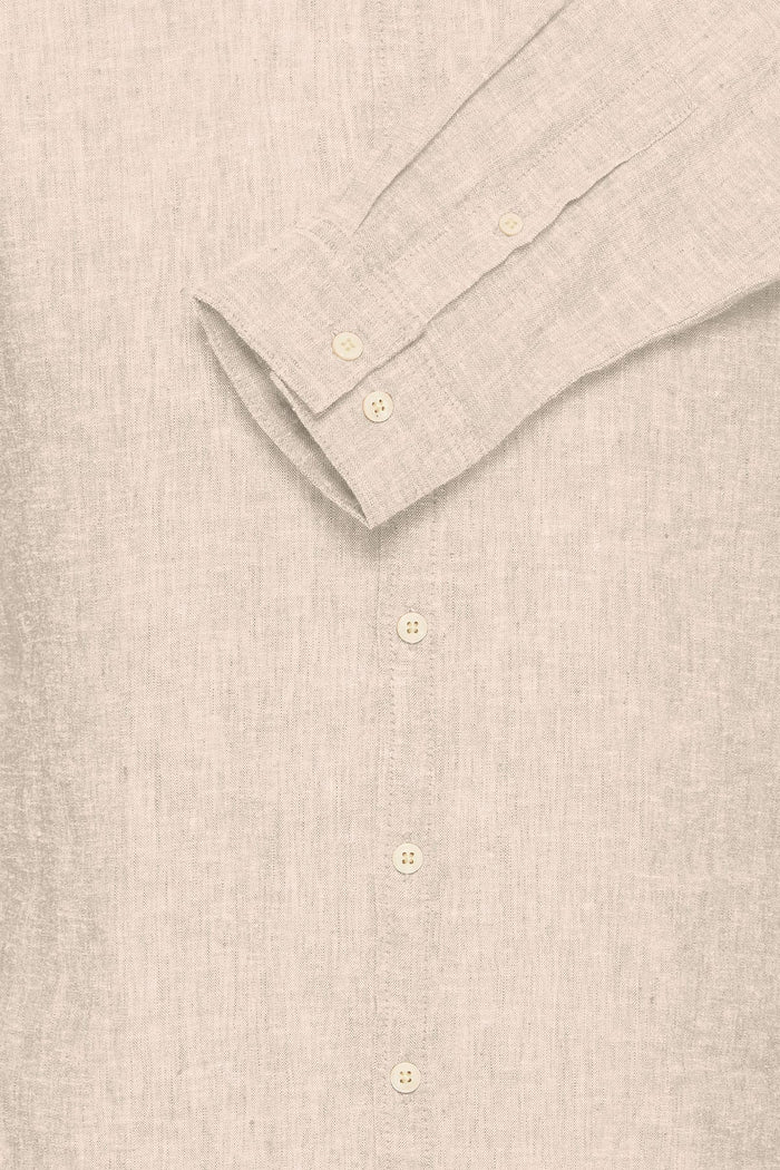 CFANTON BD LS LINEN SHIRT "PLAZA TAUPE MELANGE"