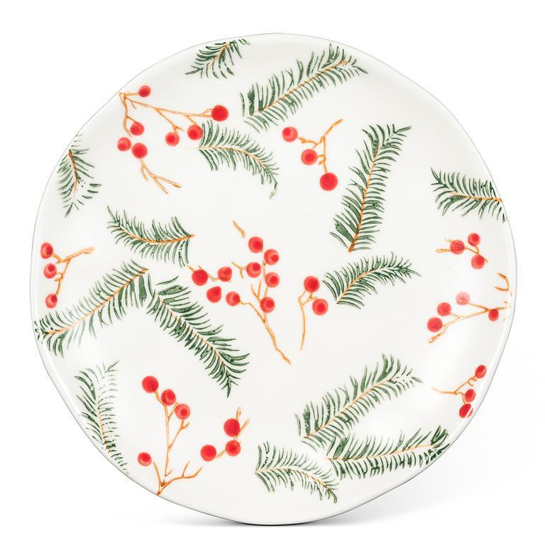 PINE & BERRIES APPETIZER PLATE - 6''D