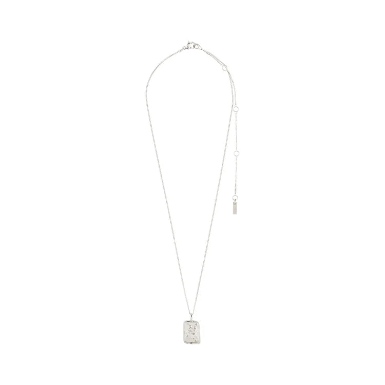 AQUARIUS ZODIAC SIGN NECKLACE - SQUARE (SILVER-PLATED)