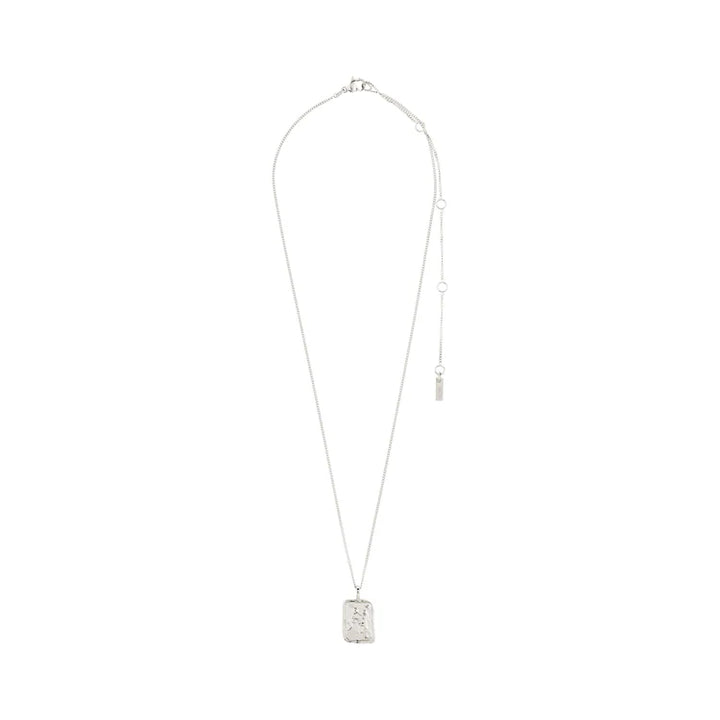 AQUARIUS ZODIAC SIGN NECKLACE - SQUARE (SILVER-PLATED)