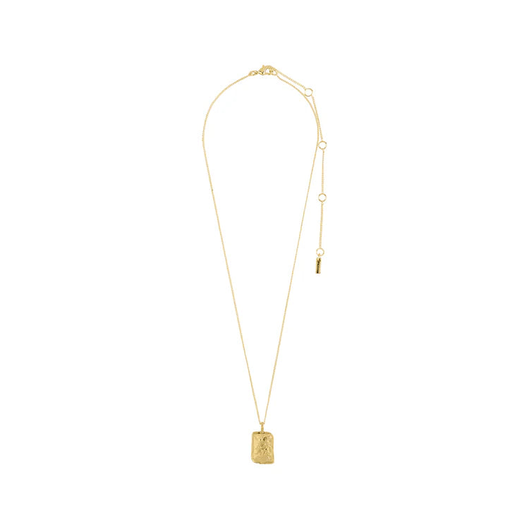 AQUARIUS ZODIAC SIGN NECKLACE - SQUARE (GOLD-PLATED)