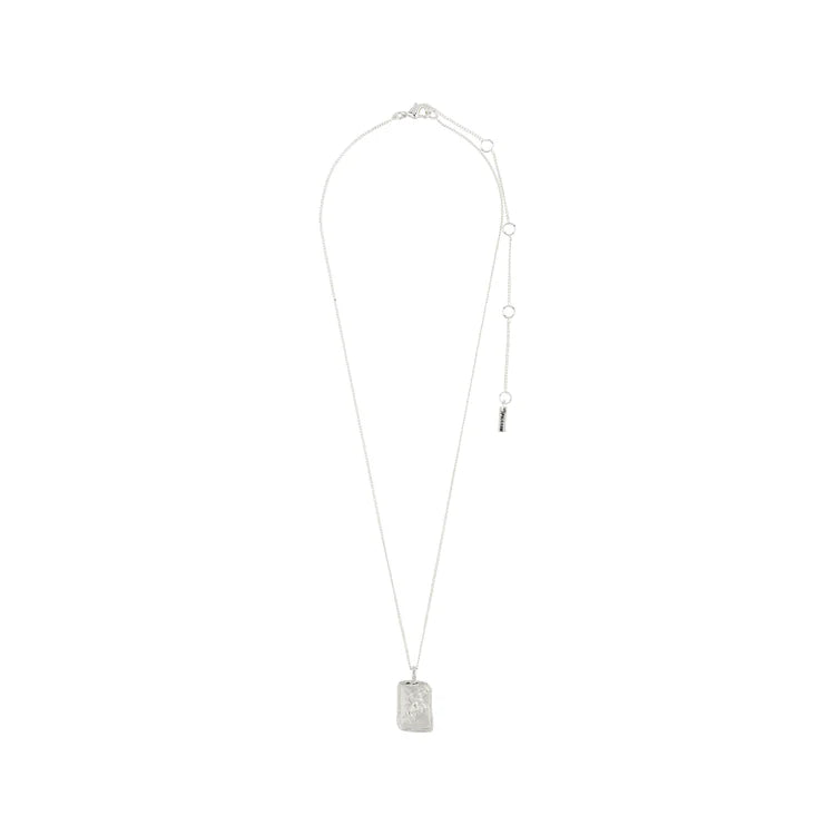 ARIES ZODIAC SIGN NECKLACE - SQUARE (SILVER-PLATED)