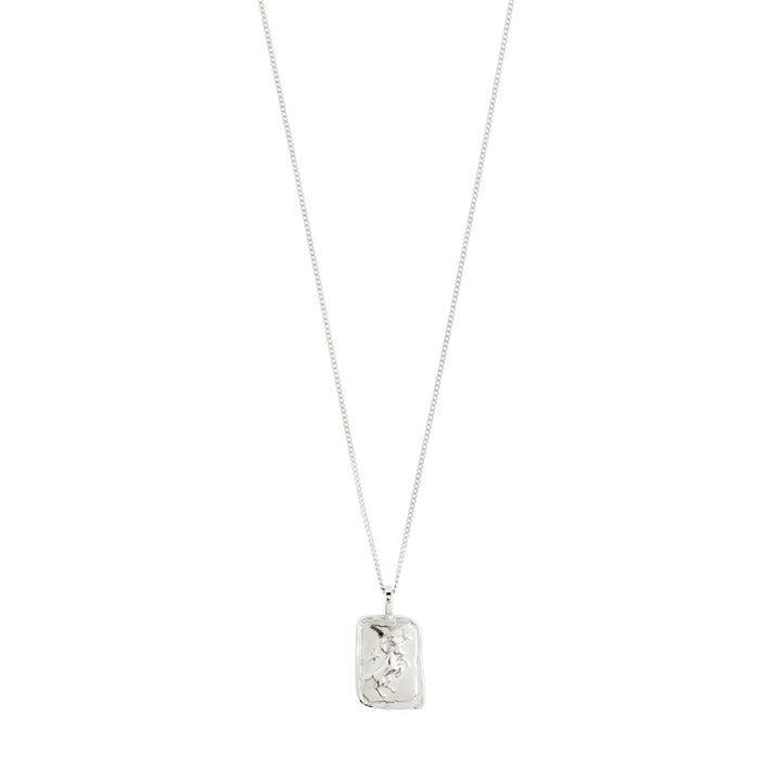 ARIES ZODIAC SIGN NECKLACE - SQUARE (SILVER-PLATED)