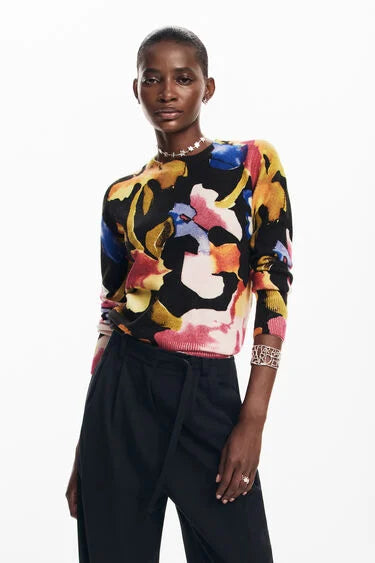 ARTY FLOWER SWEATER