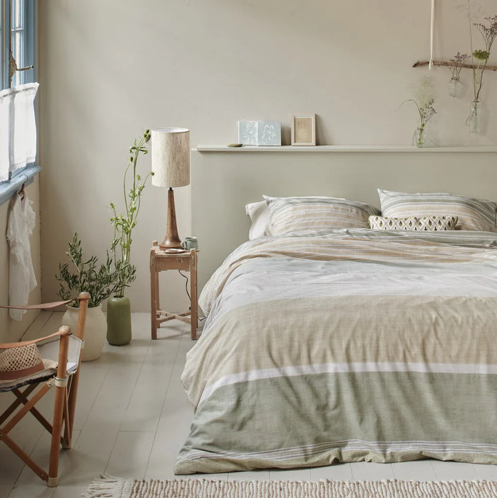 ARUGULA STRIPED DUVET COVER - KING + 2 PILLOW SHAMS