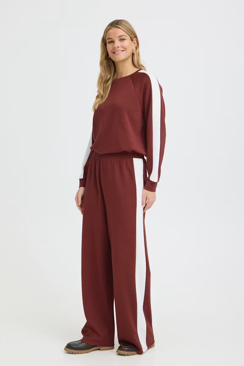 FRAURORA PANTS "RUM W WHITE CONTRAST"