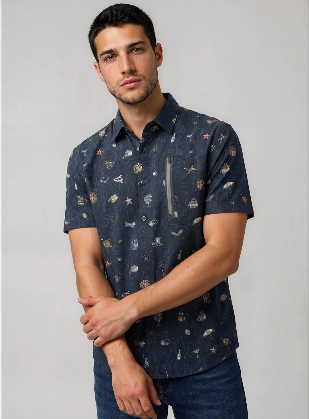 AUREL - SUMMER ICONS PERFORMANCE SHIRT "NAVY"