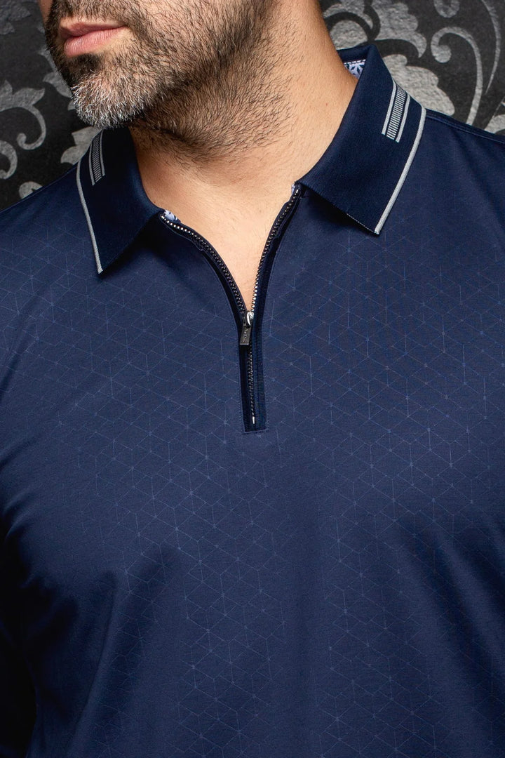 AVENOR LONG-SLEEVE POLO "NAVY"