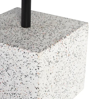 AXEL COFFEE TABLE "BLACK MATTE TOP/WHITE CONFETTI TERRAZZO BASE"