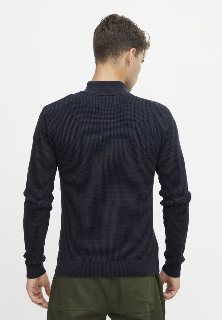 Casual Friday Karlo Half Zipper Knit - Anthracite Black
