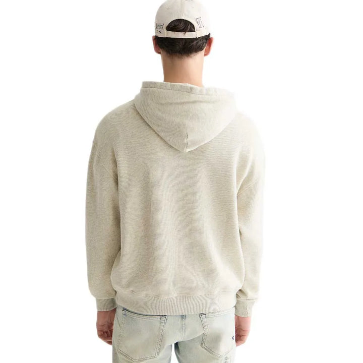 BASQUIAT WASHED ARTWORK RELAXED FIT HOODIE "OATMEAL MELANGE"