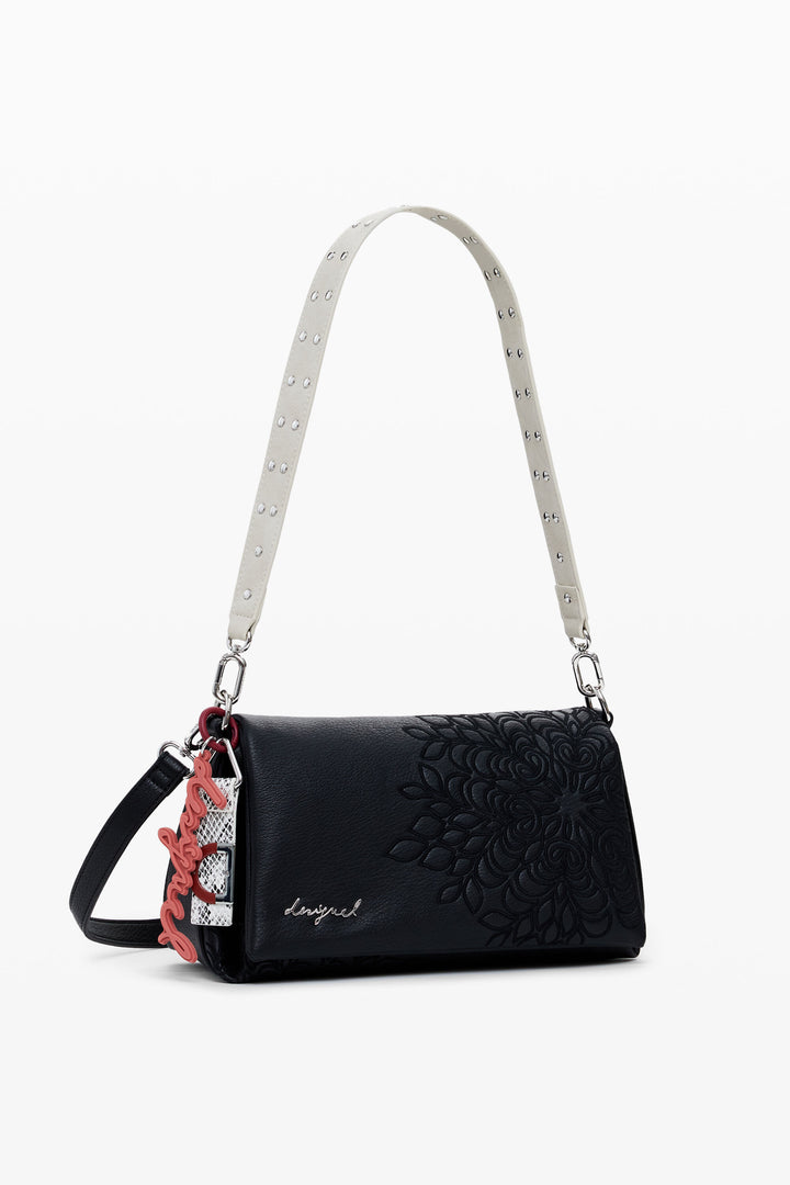 MEDIUM FAUX LEATHER EMBROIDERED CROSSBODY BAG "SIERRA NARON"