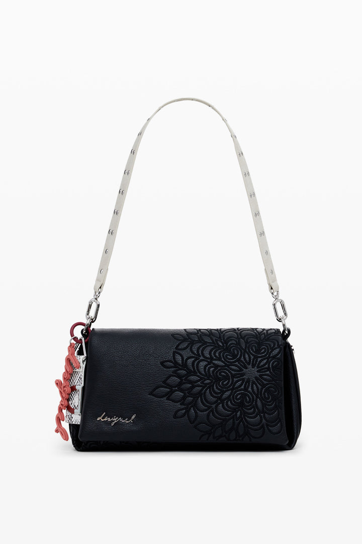 MEDIUM FAUX LEATHER EMBROIDERED CROSSBODY BAG "SIERRA NARON"
