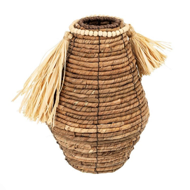 BANANA ROPE TASSEL BASKET - SMALL