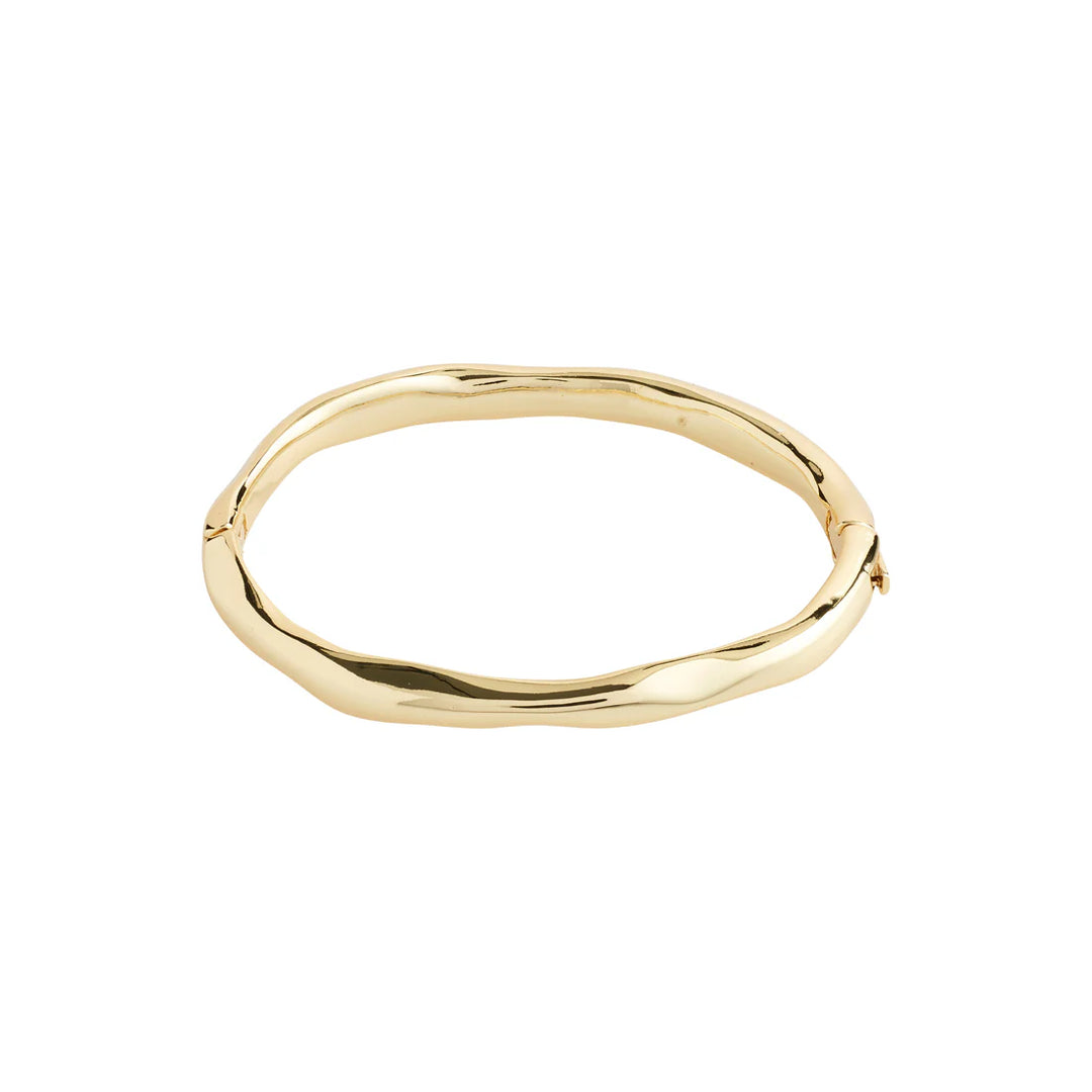 HARRISON LIGHT RECYCLED WAVY BANGLE BRACELET "GOLD PLATED"