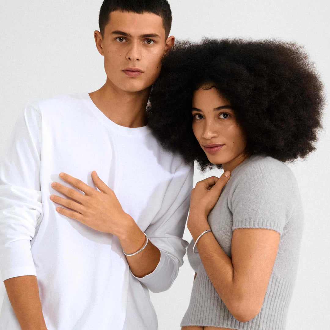 ALAIA RECYCLED THIN BANGLE BRACELET "SILVER-PLATED"