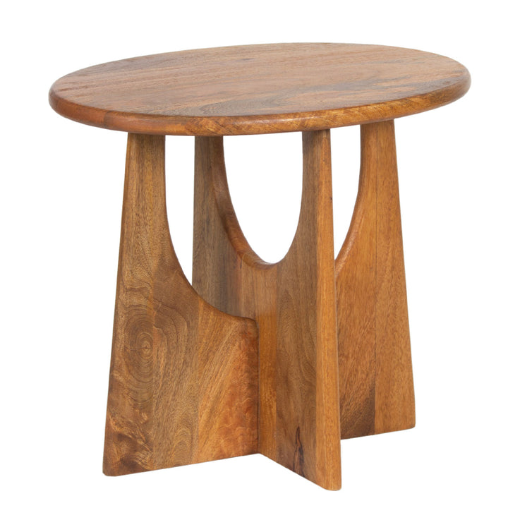 BASQUE OVAL MANGO WOOD SIDE TABLE