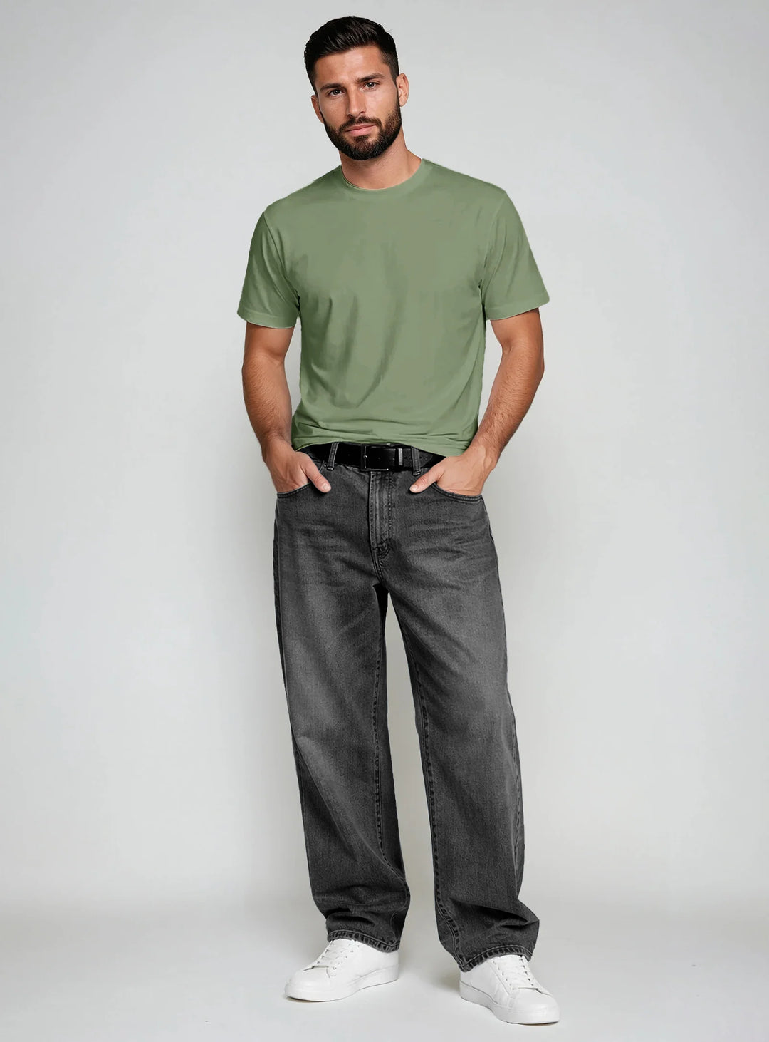 KIX - ESSENTIAL COTTON CREWNECK T-SHIRT "BASIL"