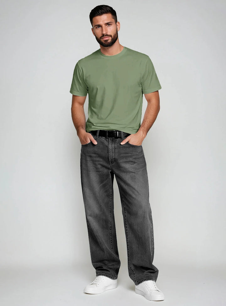 KIX - ESSENTIAL COTTON CREWNECK T-SHIRT "BASIL"