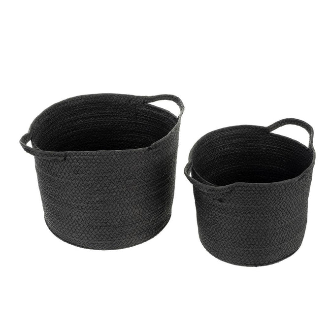 HILLVIEW SEAGRASS BASKETS - BLACK, SET OF 2