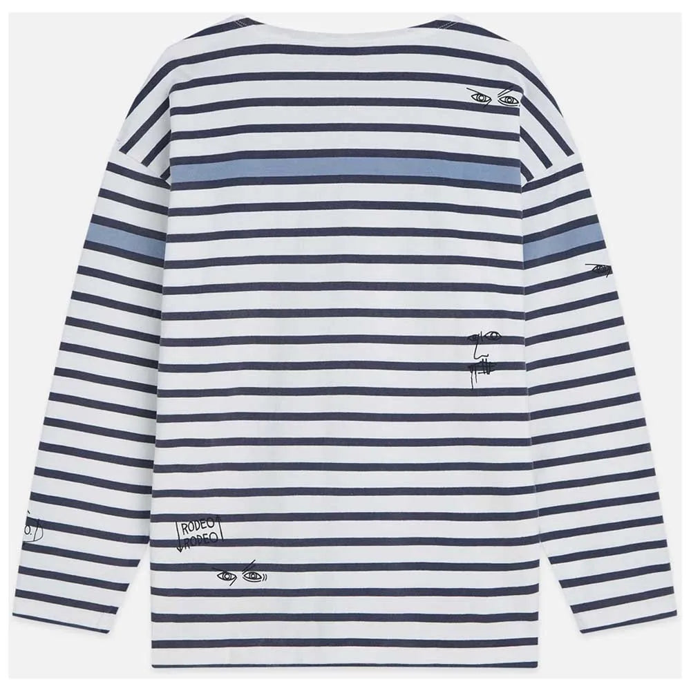 BASQUIAT BRETON STRIPED LONG SLEEVE SHIRT "NAVY"