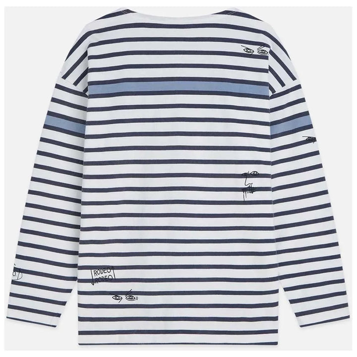 BASQUIAT BRETON STRIPED LONG SLEEVE SHIRT "NAVY"