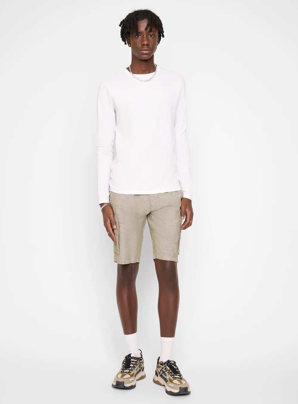 BAZEN LINEN CARGO SHORTS