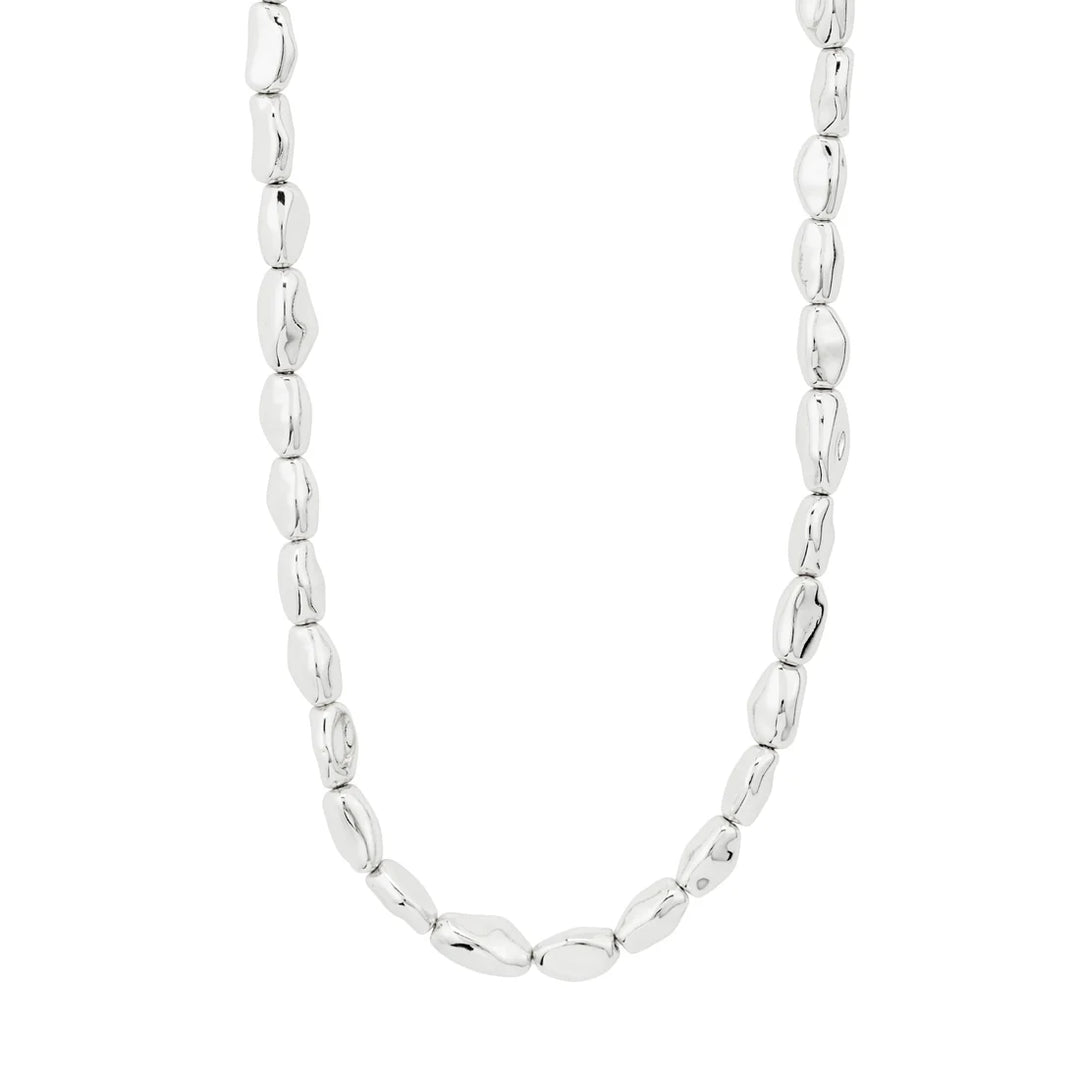 PRESENCE BEADED NECKLACE "SILVER PLATED"