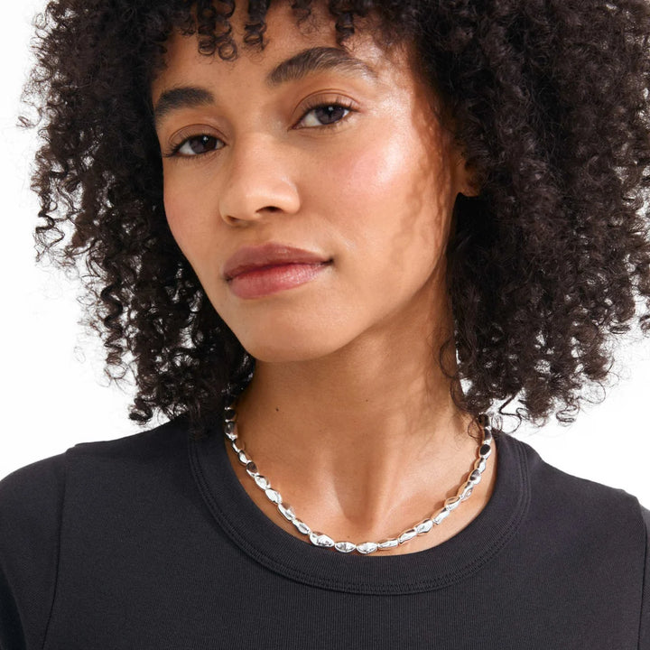 PRESENCE BEADED NECKLACE "SILVER PLATED"