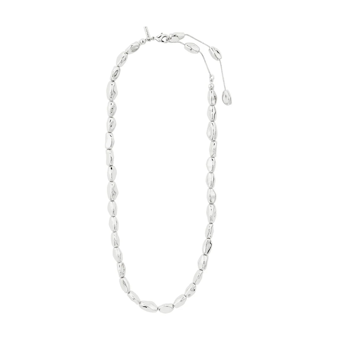 PRESENCE BEADED NECKLACE "SILVER PLATED"